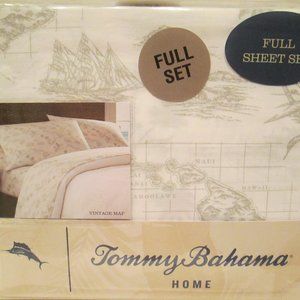 Tommy Bahama Home Vintage Map Full Size Sheet Set